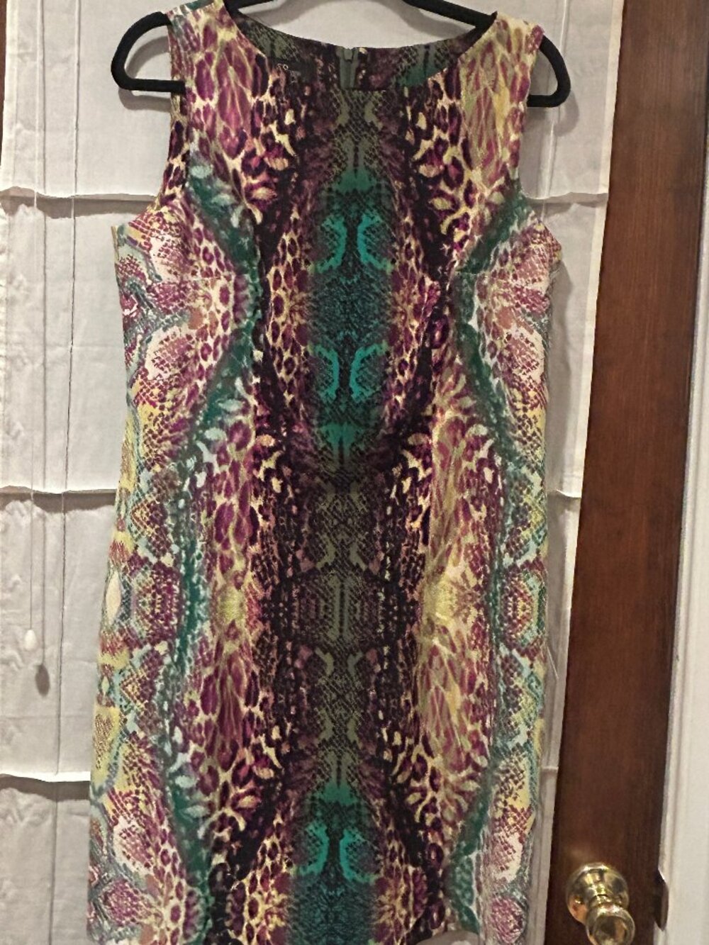 AGB Sleevless Summer Dress Multicolor Size 14 Abstract Snak Print